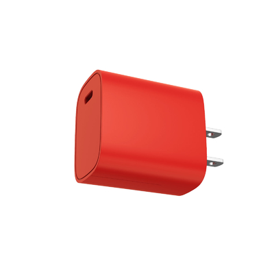 ABS PC USB Wall Charger ประสิทธิภาพระดับ VI Wihte Red 20W USB C Charger